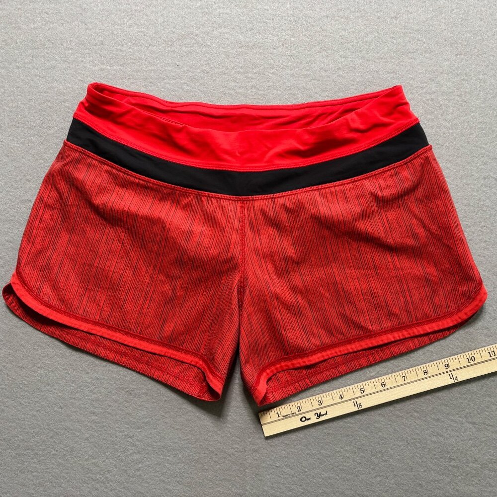 Lululemon Athletica Low Rise Hotty Hot Lined Shorts 2.5” Red w/Black Size 8 - Picture 4 of 10